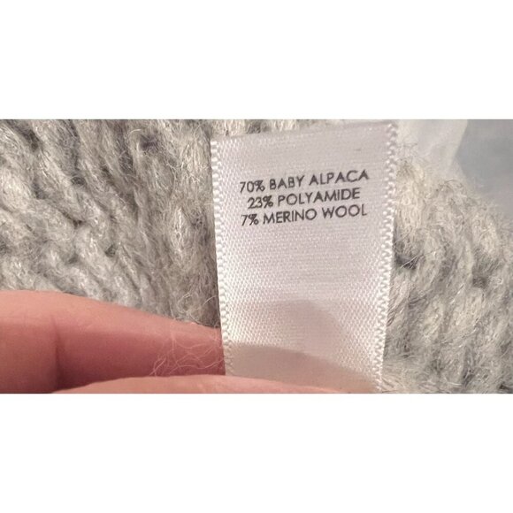 Unsubscribed Women’s Chunky Cardigan Small Gray Oversized Hand Knit Peru NWT - Picture 10 of 10